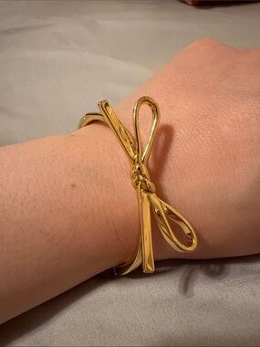 kate spade Gold Bow-Accent Cuff Bracelet